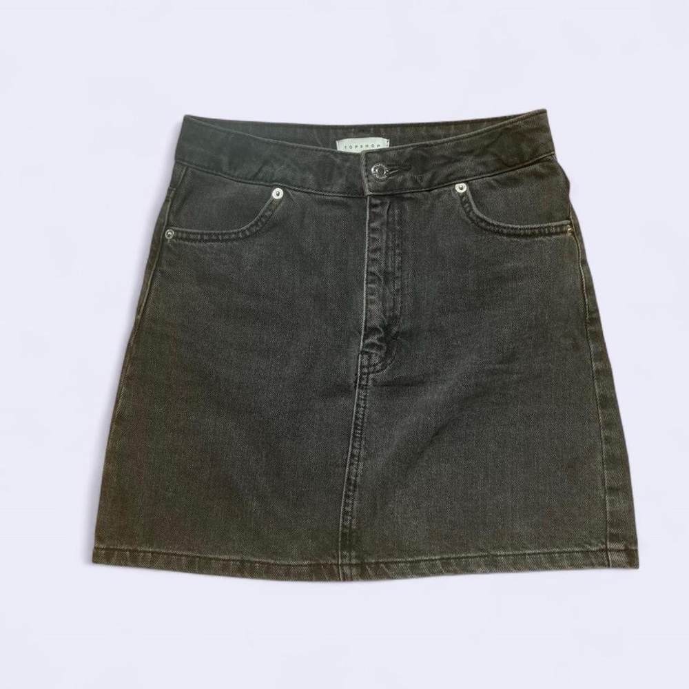Topshop Black Denim Mini Skirt
